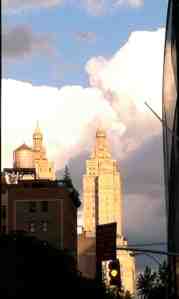 Clouds or skunk vapors behind the San Remo's towers?